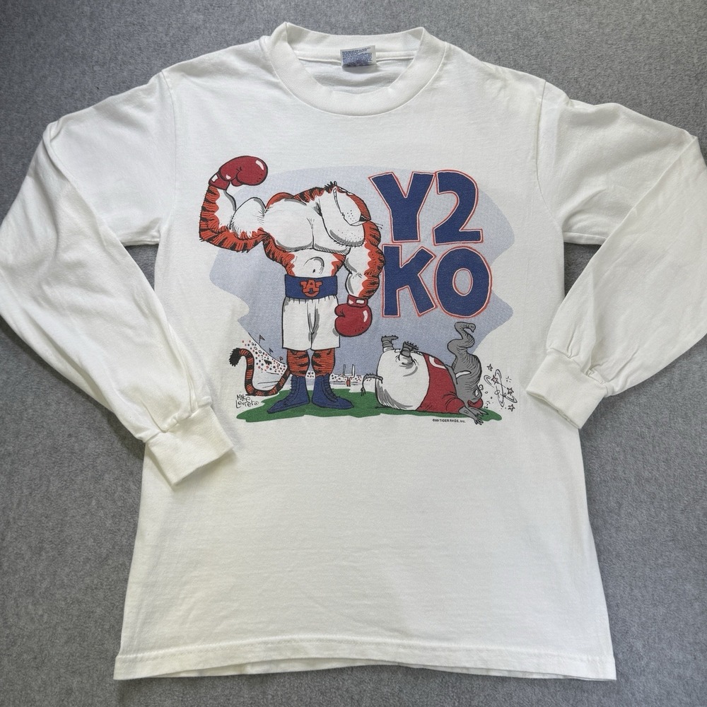 Vintage 1999 Auburn Tigers Y2K Iron Bowl Shirt Tiger Rags vs Alabama Y2K Small